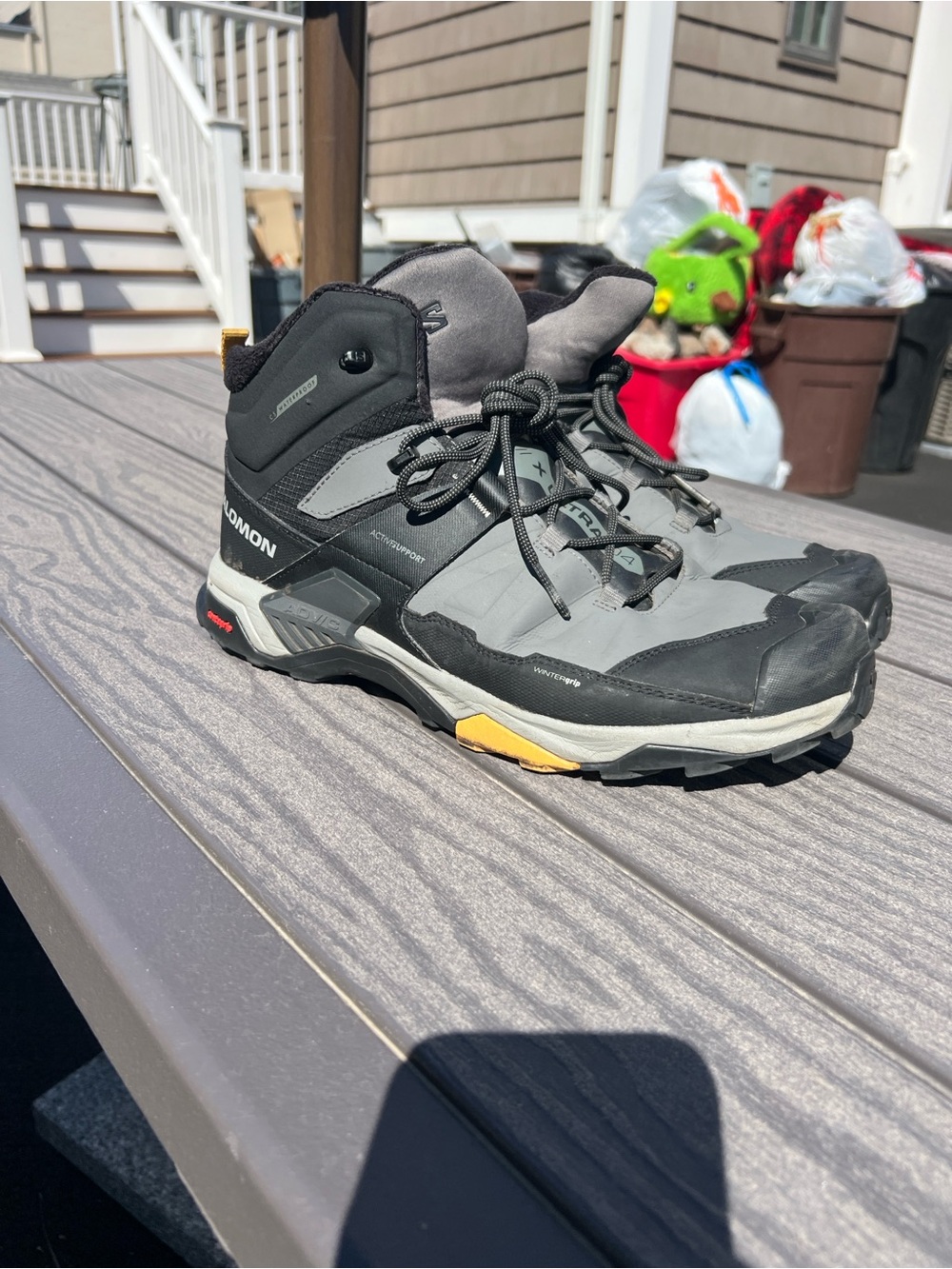 Salomon X Ultra 4 Mid Winter TS CSWP Hiking Boots Grey Black Men's Size 13